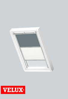 Duo Blind (Blackout), 4581 Dark Petrol & 1016 White - VELUX Loft Blind